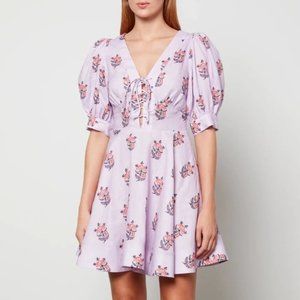 House of Harlow 1960 Lilac Puff Sleeve Dress Size 2